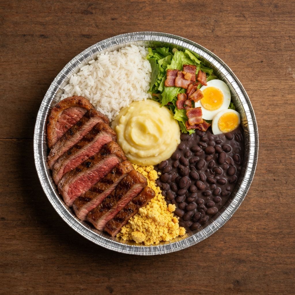 Marmitex Grande Com Churrasco