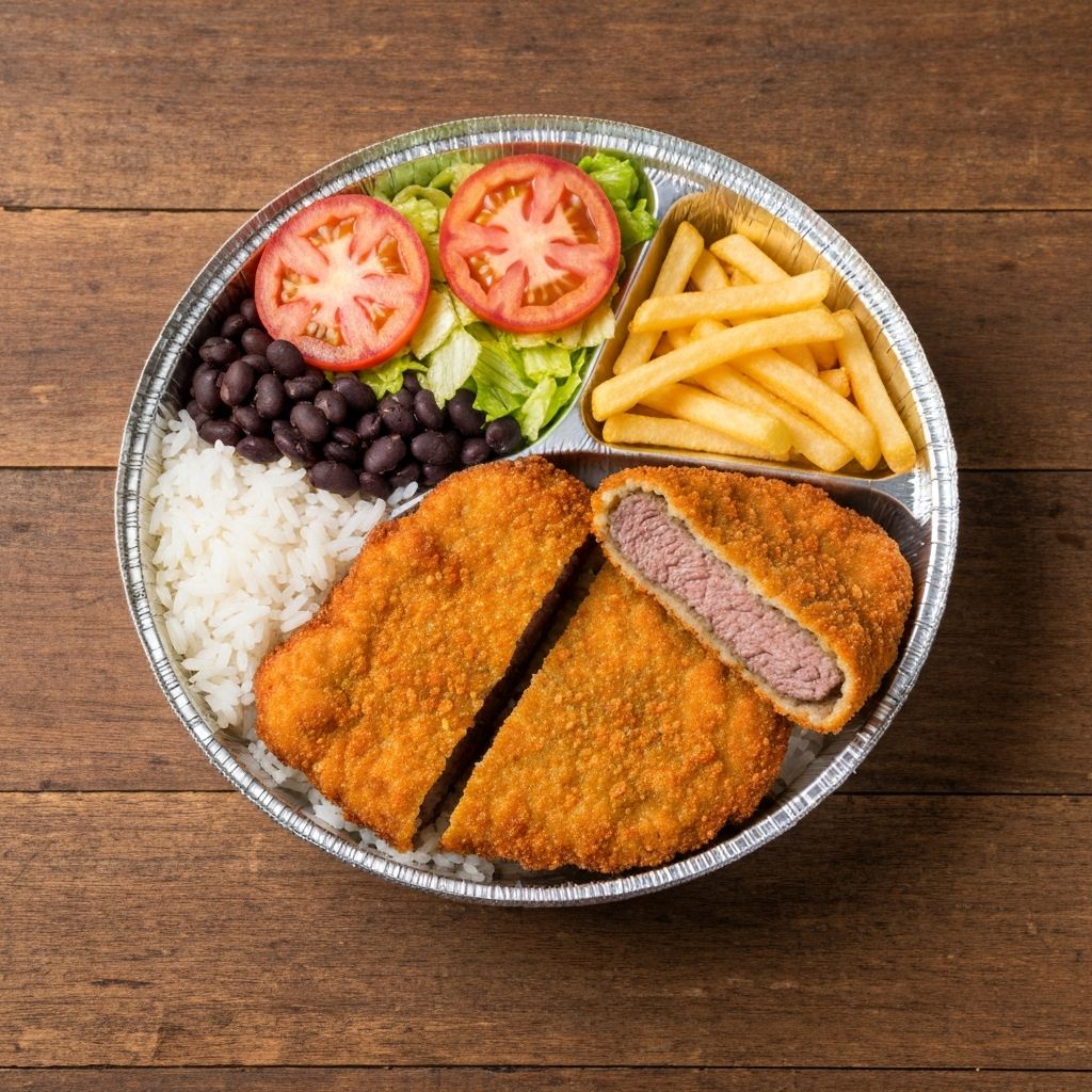 Marmitex Grande Com Bife Milanesa